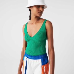 Lacoste Seamless Acanalado Knit Tank Verde | 8203-YNALC