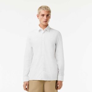 Lacoste Slim Fit French Collar Algodon Poplin Blancas | 7925-EFTMP