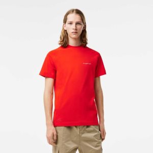 Lacoste Slim Fit Organic Algodon Pique Rojas | 0378-LTQJH