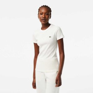 Lacoste Slim Fit Organic Algodon T-Shirt Blancas | 2406-LWUCM