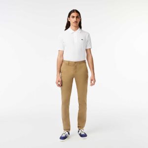 Lacoste Slim Fit Stretch Algodon Beige | 0374-QSNRL