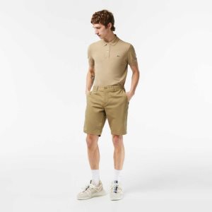 Lacoste Slim Fit Stretch Algodon Bermuda Beige | 4081-TGPJI