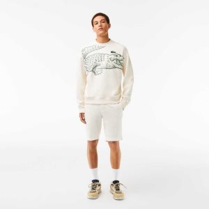 Lacoste Slim Fit Stretch Algodon Bermuda Blancas | 7892-QEHSF