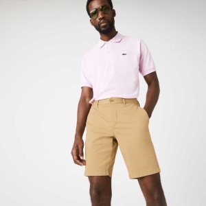 Lacoste Slim Fit Stretch Algodon Bermuda Beige | 9361-LPJXV