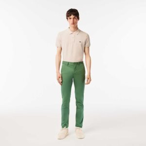 Lacoste Slim Fit Stretch Algodon Kaki Verde | 2596-TEARV