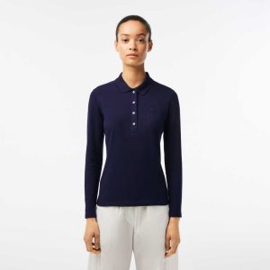 Lacoste Slim Fit Stretch Pique Azul Marino Azules | 7859-OHIZV