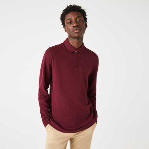 Lacoste Smart Paris long sleeve stretch cotton Burdeos | 1305-MJZXB