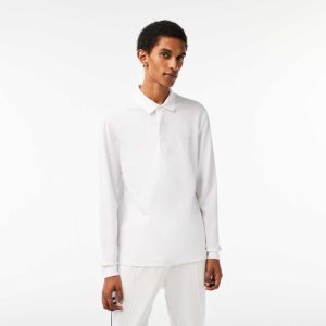 Lacoste Smart Paris long sleeve stretch cotton Blancas | 1645-SEFZO