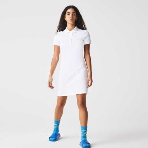 Lacoste Stretch Algodon Pique Polo Blancas | 5902-ZQTVR