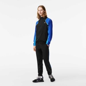 Lacoste Tenis High-Neck Jogger Set Negras Azules Amarillo | 3714-LXFSE