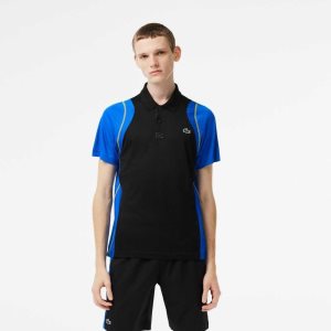 Lacoste Tenis Recycled Polyester Negras Azules Amarillo | 8961-FIZYV