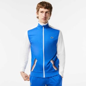 Lacoste Tenis Zipped Ripstop Sweatshirt Azules Blancas Azules | 9312-GIQPA