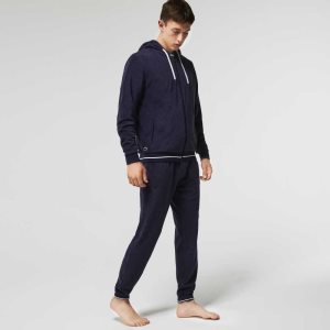 Lacoste Terrycloth Zip Lounge Azul Marino Azules | 2690-USTFJ