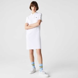 Lacoste Trumpet Sleeve Pique Polo Blancas | 4780-FNMYZ