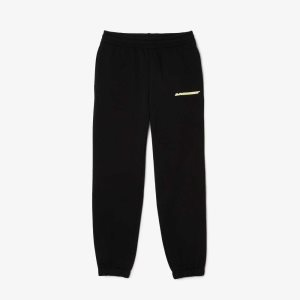 Lacoste Unbrushed Flannel Joggers Negras | 2318-UDEHC