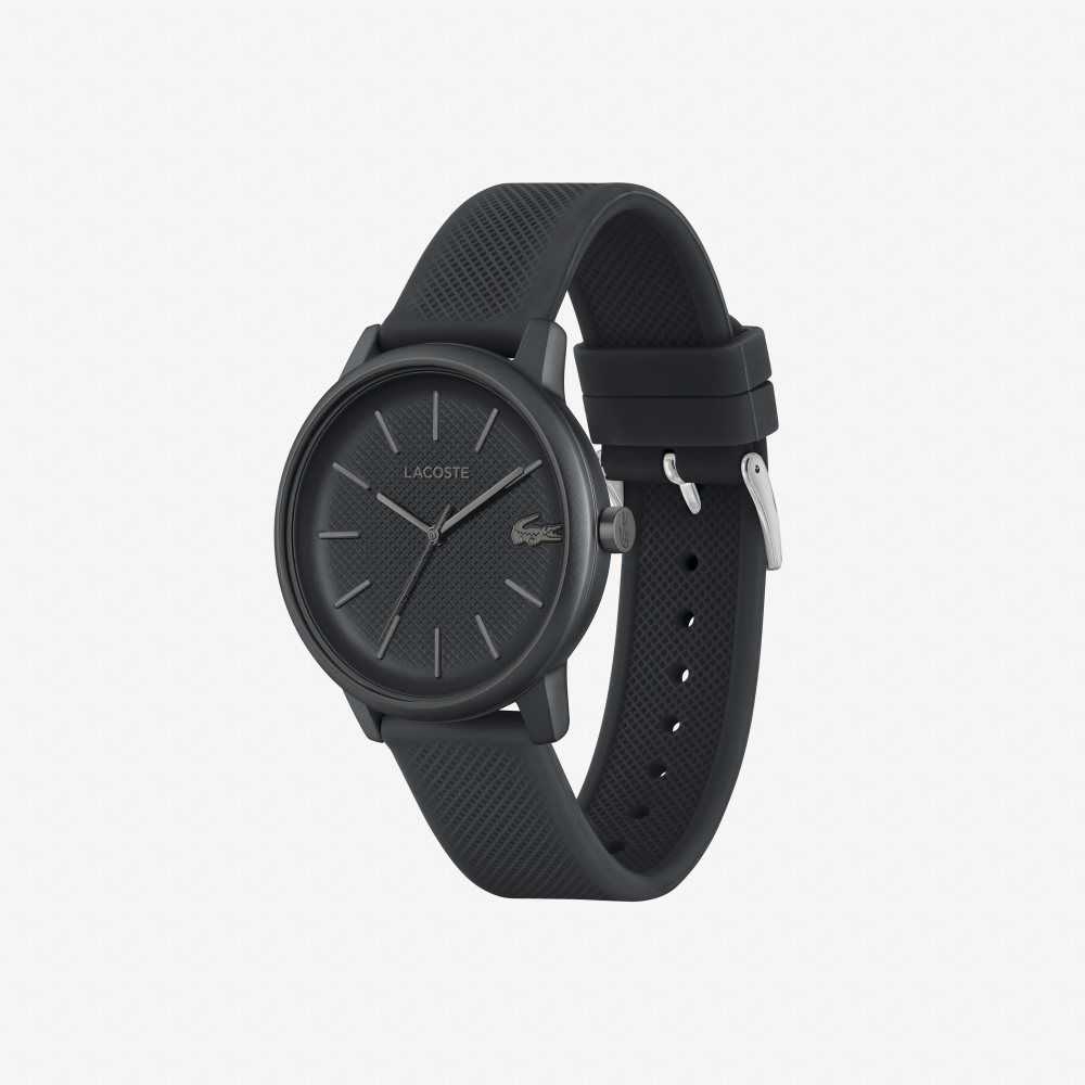 Lacoste 12.12 Move 3 Hands Black Silicona Negras | 9046-QDKUH