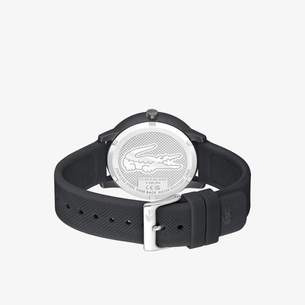 Lacoste 12.12 Move 3 Hands Black Silicona Negras | 9046-QDKUH