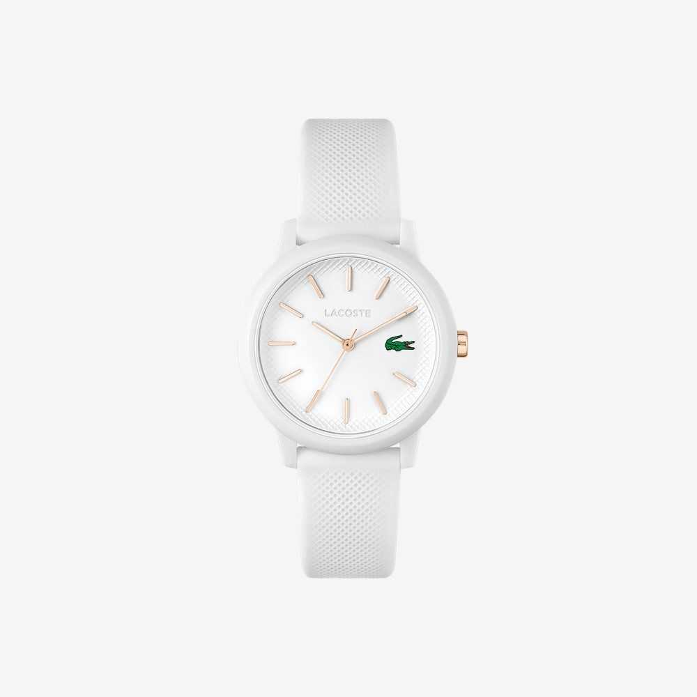 Lacoste 12.12 White Silicona Correa Blancas | 3627-CLYZA