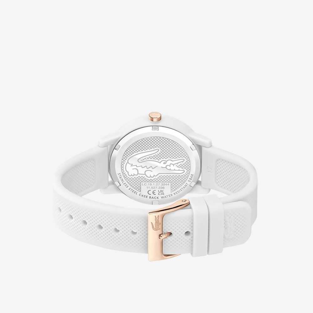 Lacoste 12.12 White Silicona Correa Blancas | 3627-CLYZA