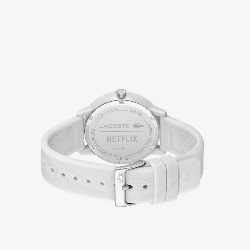 Lacoste 12.12 x Netflix Sex Education 3 Hands Silicona Blancas | 3218-POWRG