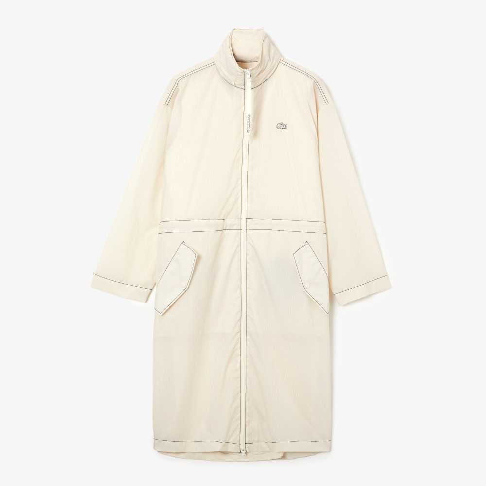 Lacoste 2-in-1 Agua-Repellent Encapuchado Parka Blancas | 0461-XERYO