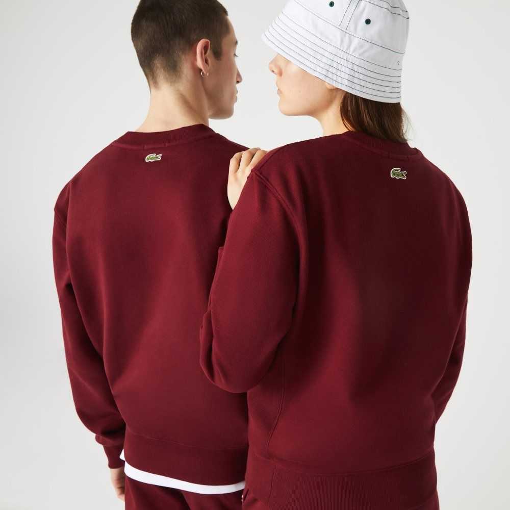 Lacoste 3D Logo Organic Algodon Fleece Burdeos | 8142-GBXMH