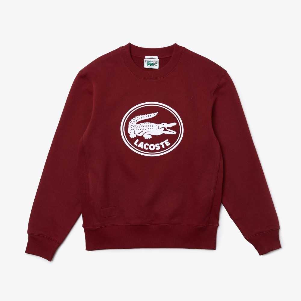 Lacoste 3D Logo Organic Algodon Fleece Burdeos | 8142-GBXMH