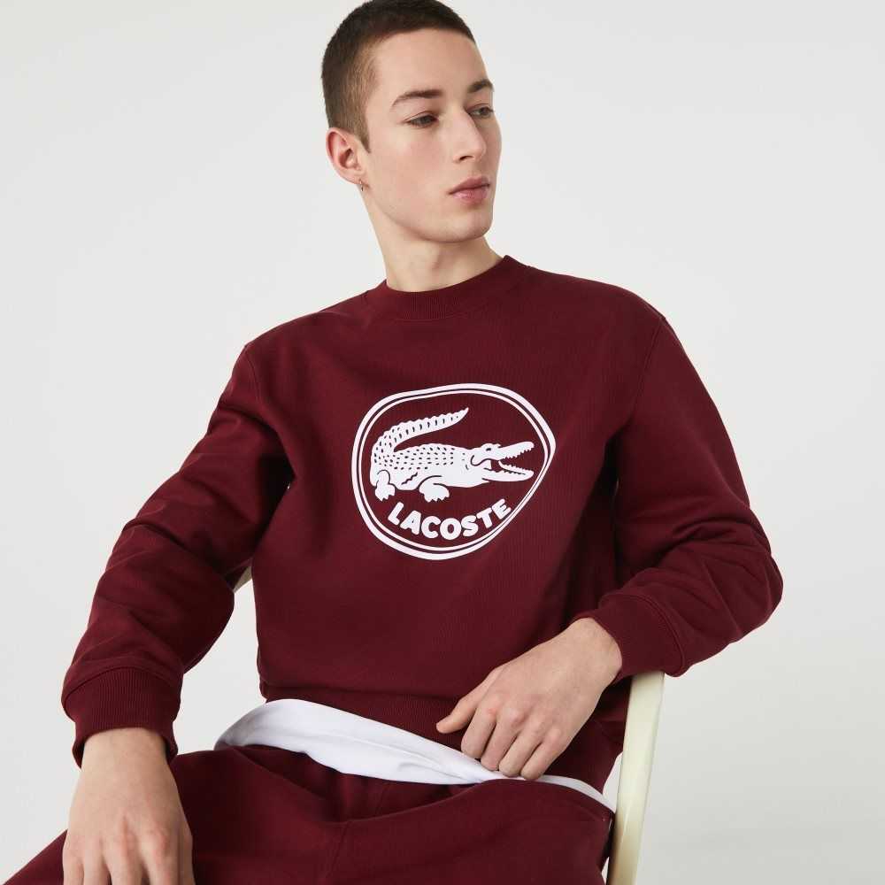 Lacoste 3D Logo Organic Algodon Fleece Burdeos | 8142-GBXMH