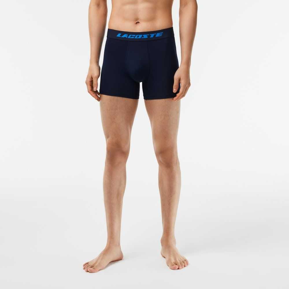 Lacoste 3-Pack Microfiber Print Trunks Multicolor | 9254-OAUDG