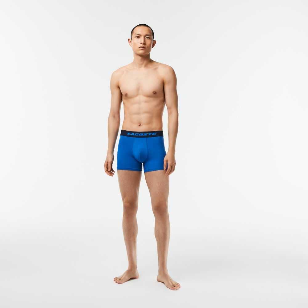 Lacoste 3-Pack Microfiber Print Trunks Multicolor | 9254-OAUDG