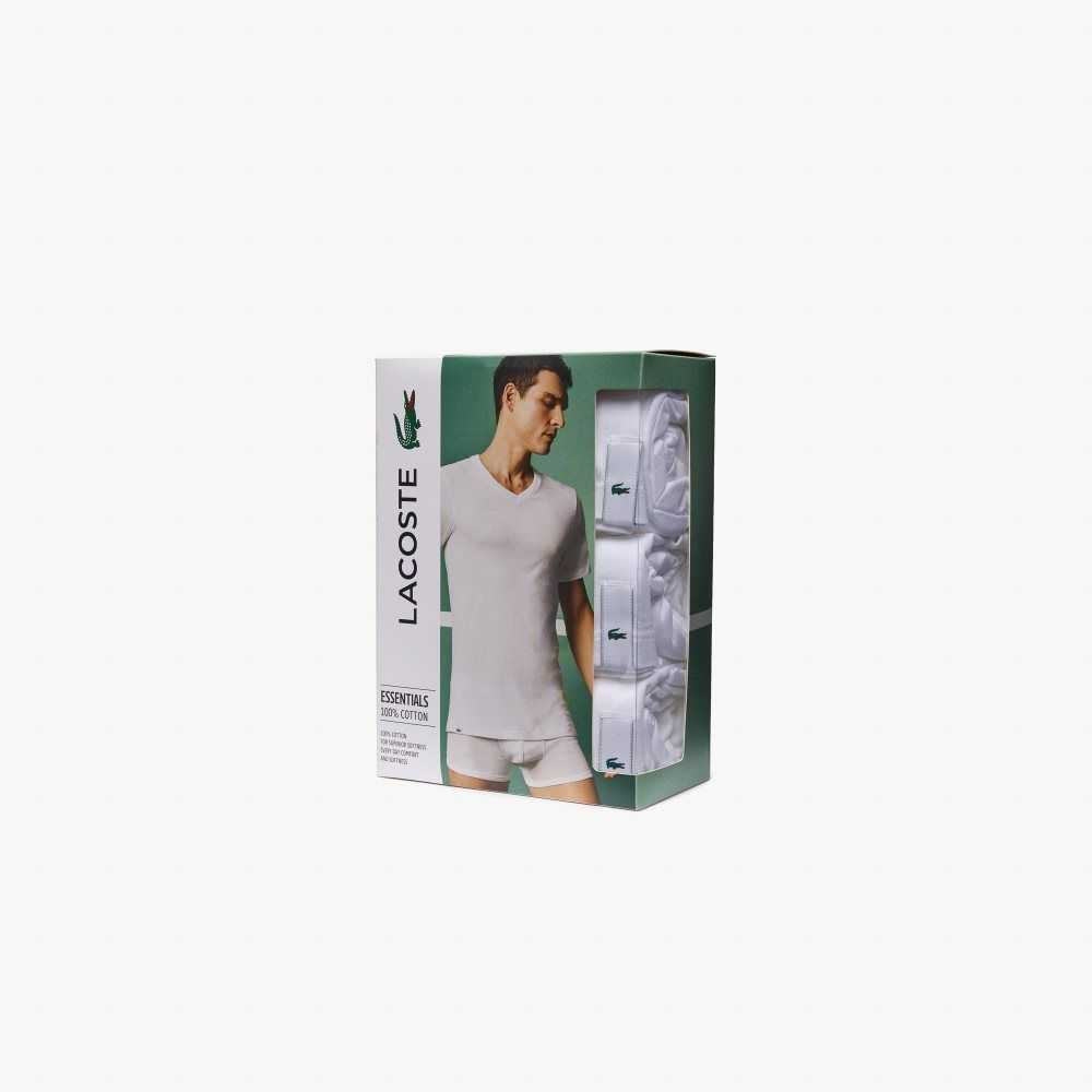 Lacoste 3-Pack of Plain T-Shirts Blancas | 9203-UZDIV