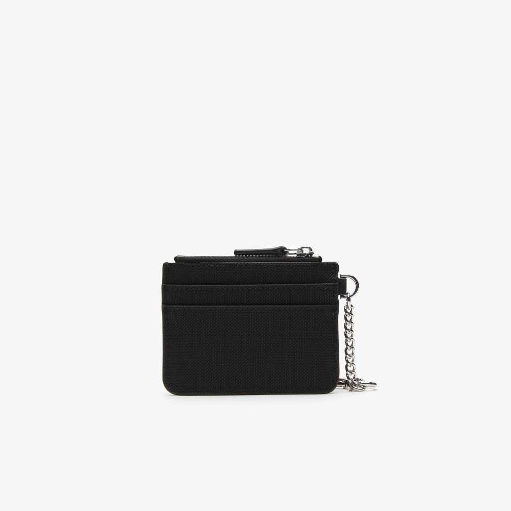 Lacoste 4 Slot Zipped Card Holder Negras | 2810-KAWEP