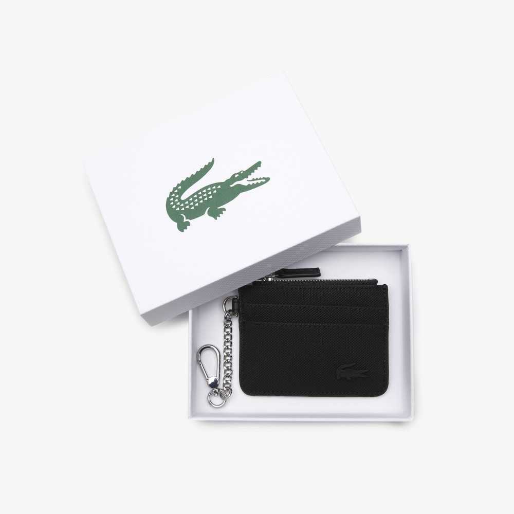 Lacoste 4 Slot Zipped Card Holder Negras | 2810-KAWEP