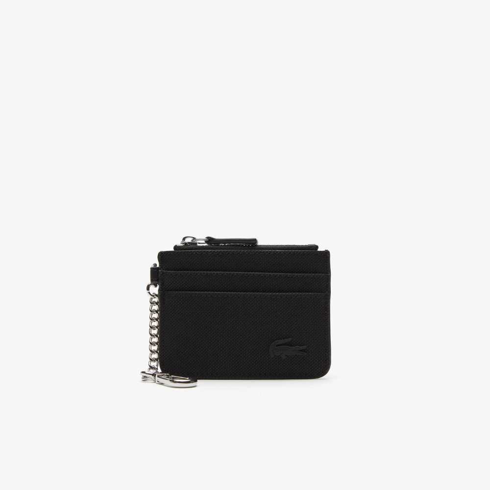 Lacoste 4 Slot Zipped Card Holder Negras | 2810-KAWEP