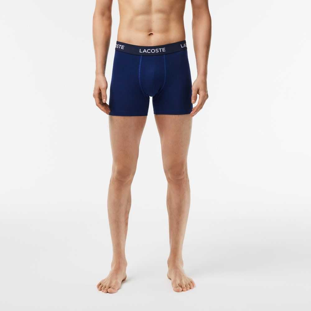 Lacoste 5-Pack Logo Cintura Boxers Azul Marino Azules | 4780-WFYRE