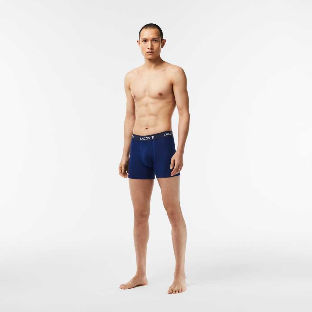 Lacoste 5-Pack Logo Cintura Boxers Azul Marino Azules | 4780-WFYRE