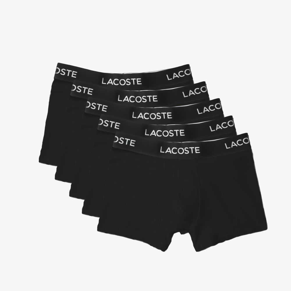 Lacoste 5-pack Stretch Algodon Trunks Negras | 5918-YVXIC