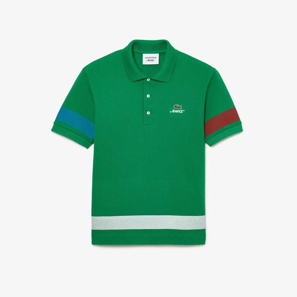 Lacoste AWAKE NY Color-block Algodon Pique Verde | 6857-CYTFK