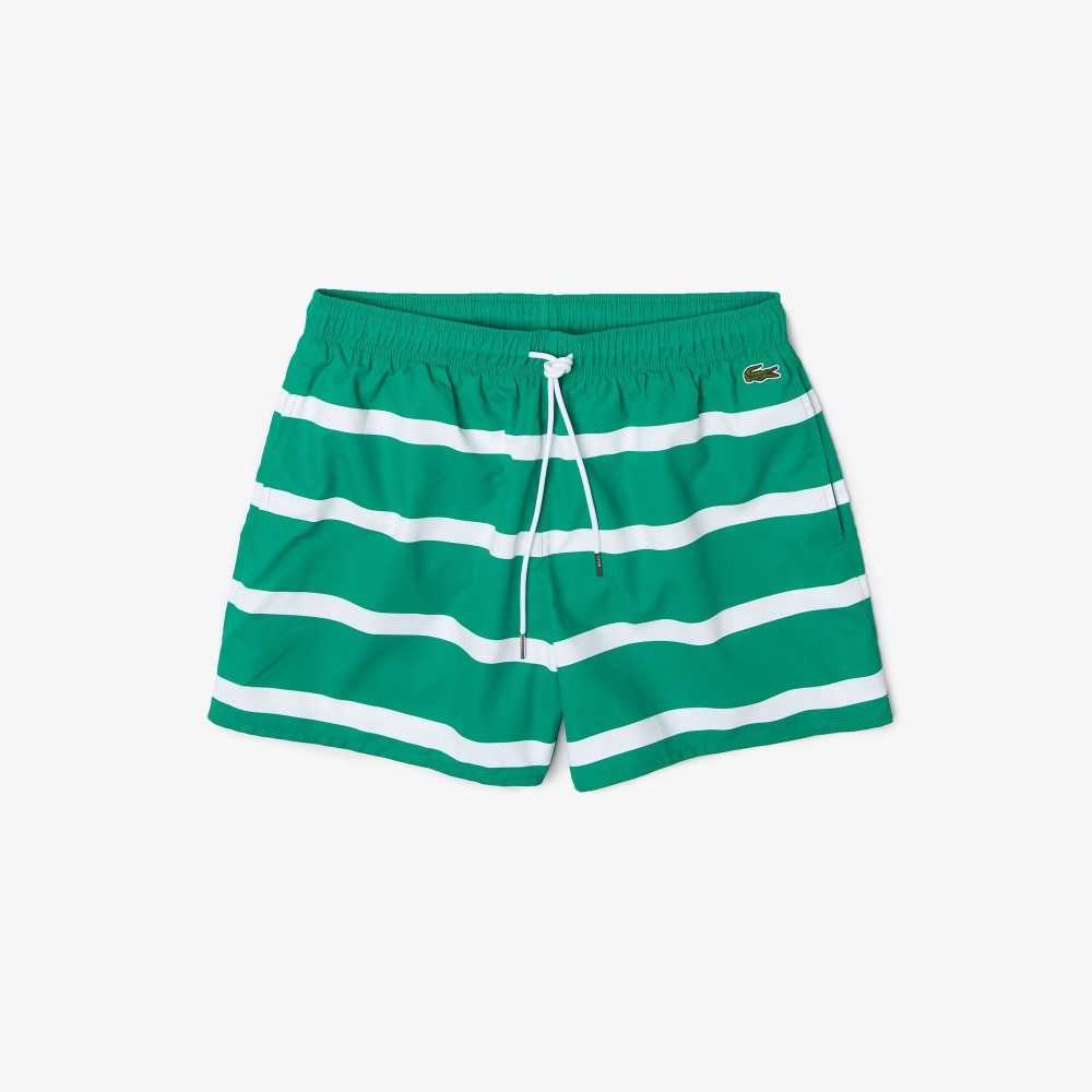 Lacoste A Rayas And Embroidered Light Verde Blancas | 5831-KMSZI