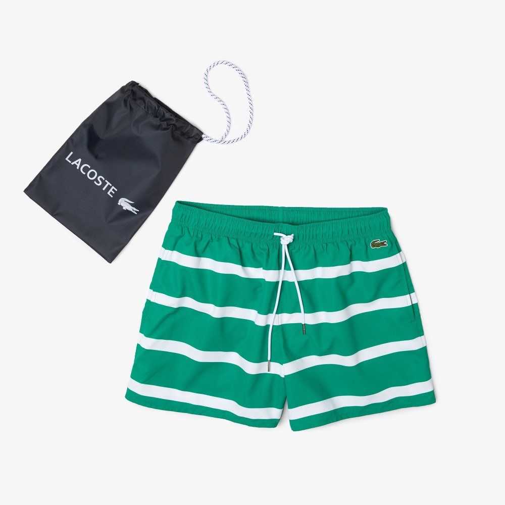 Lacoste A Rayas And Embroidered Light Verde Blancas | 5831-KMSZI