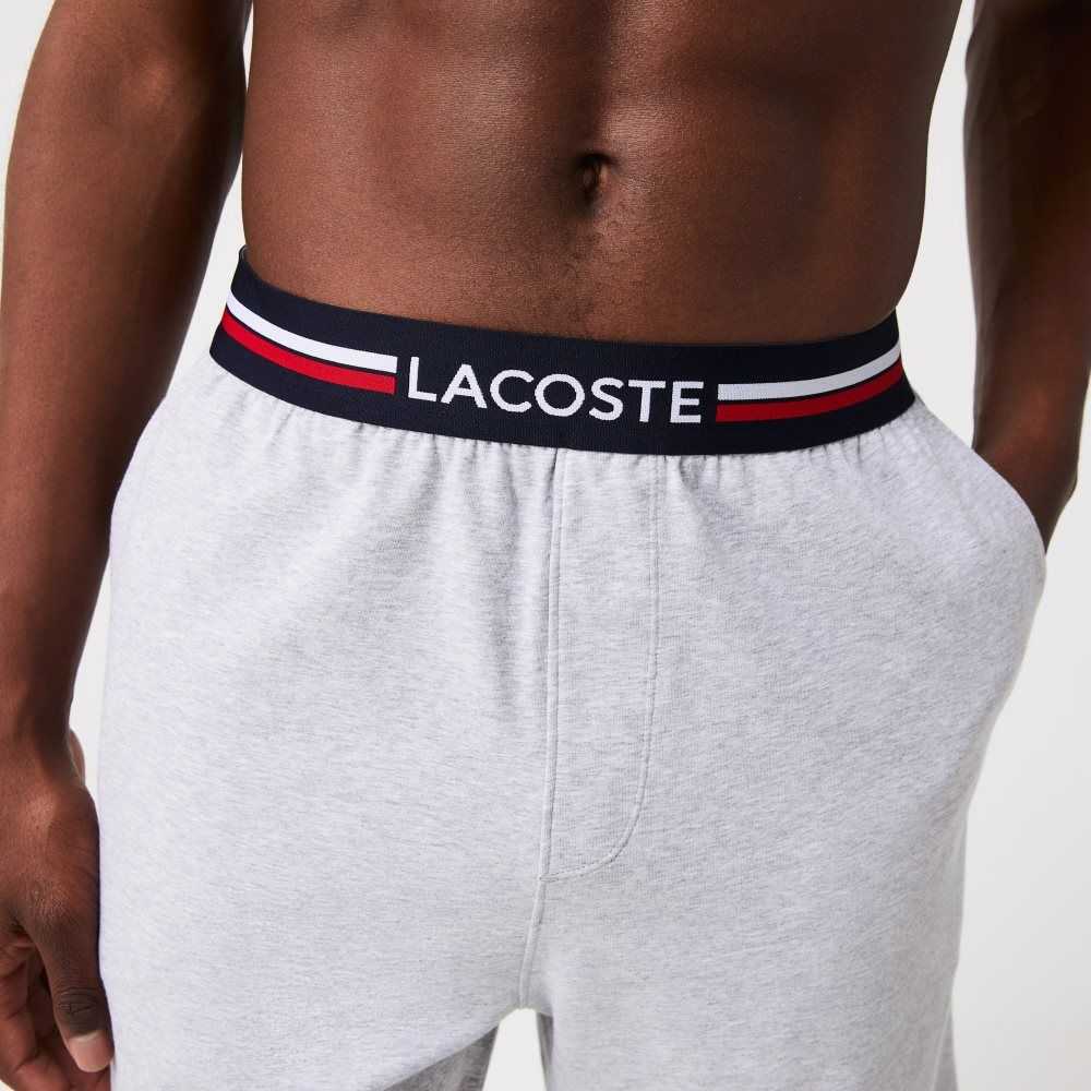 Lacoste A Rayas-Cintura Long Boxer Briefs Gris | 5463-YZLMC