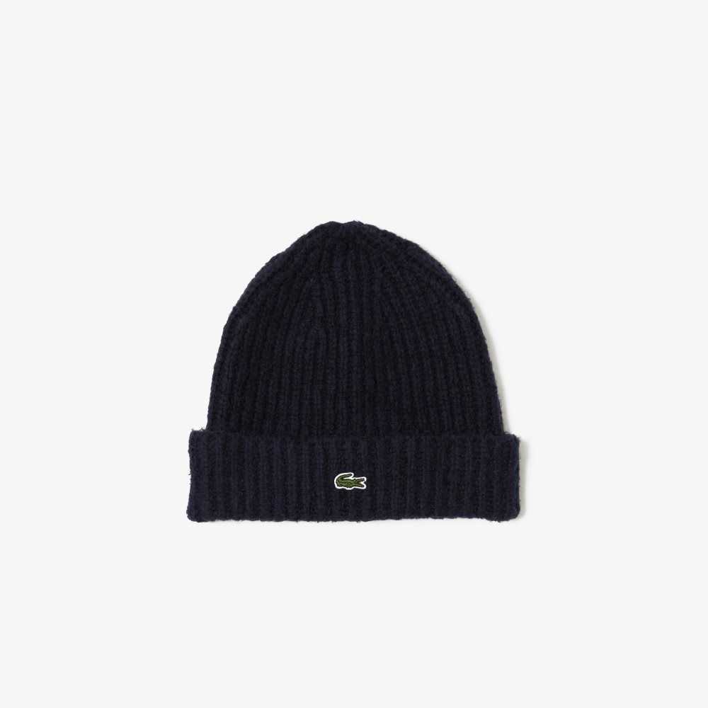 Lacoste Acanalado Knit Beanie Azul Marino Azules | 6905-YWLPU