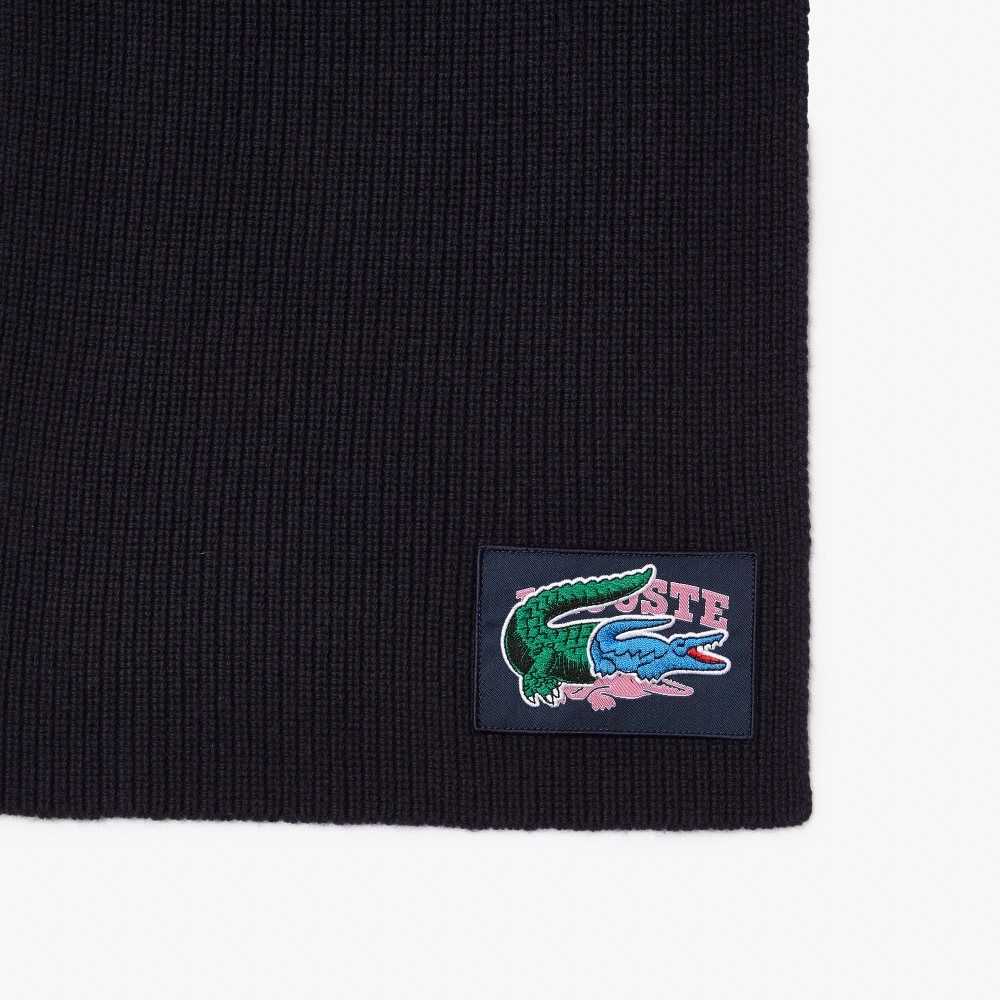 Lacoste Acanalado Lana Beanie And Scarf Gift Set Azul Marino Azules | 0135-BDWIN