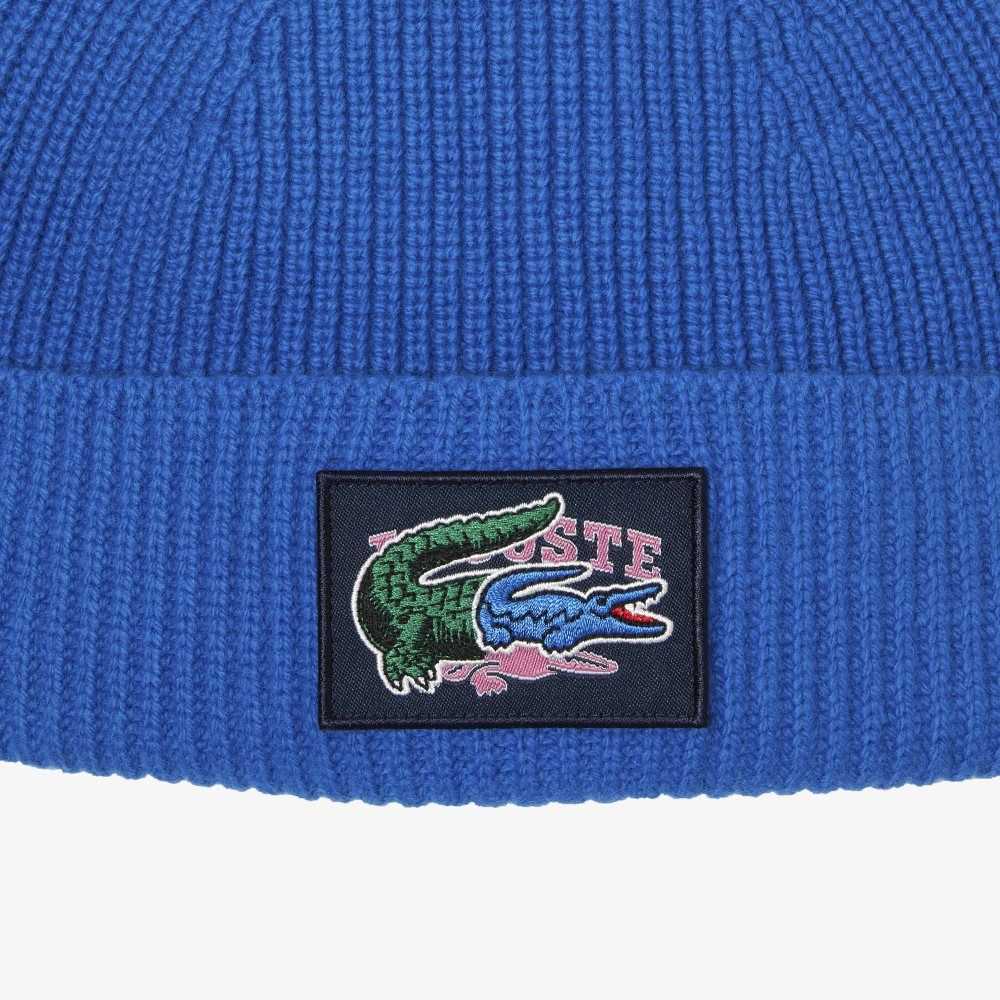 Lacoste Acanalado Lana Beanie And Scarf Gift Set Azules | 1396-UXCTA