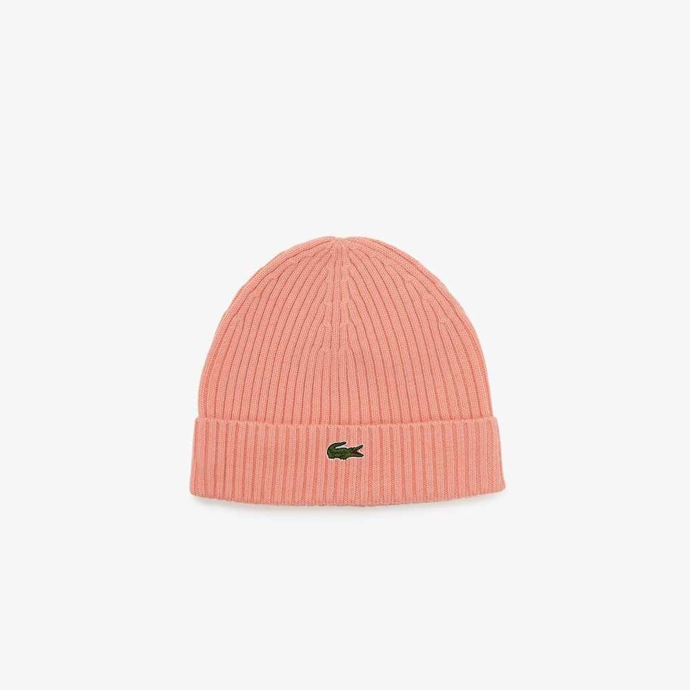 Lacoste Acanalado Lana Beanie Rosas | 0245-IMCBK