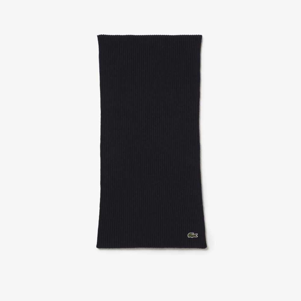 Lacoste Acanalado Lana Scarf Azul Marino Azules | 1390-CNIBH