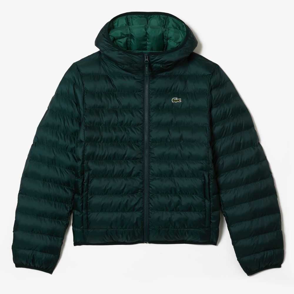 Lacoste Acolchado Encapuchado Verde | 4096-LAZMC