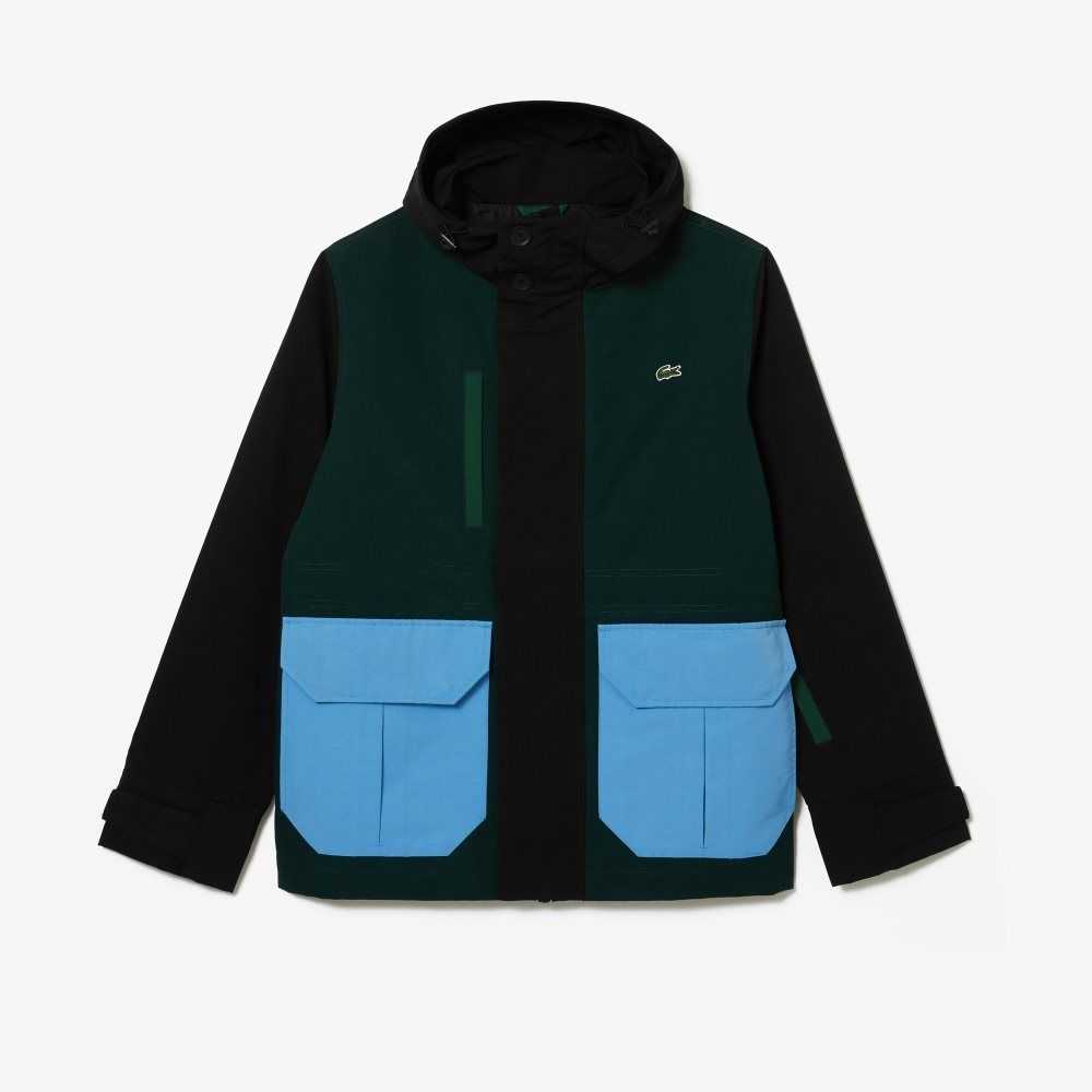 Lacoste Agua-Repellent Colorblock Twill Verde Negras Azules Verde | 5208-KOXGS