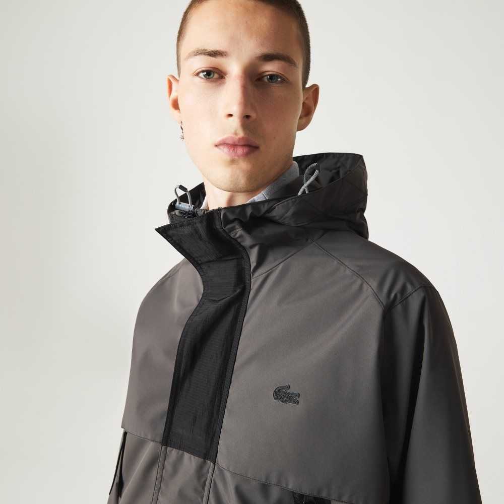 Lacoste Agua-Repellent Parka Negras | 0468-YUFZH