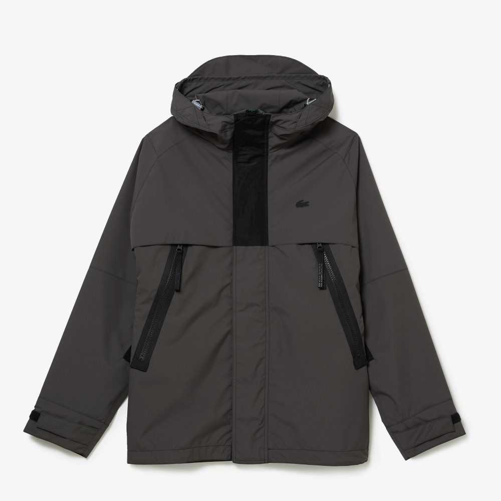 Lacoste Agua-Repellent Parka Negras | 0468-YUFZH